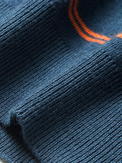 Navy Sunset Striped Polo - Manly Man