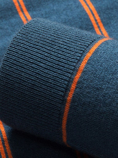 Navy Sunset Striped Polo - Manly Man