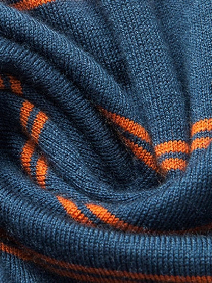 Navy Sunset Striped Polo - Manly Man