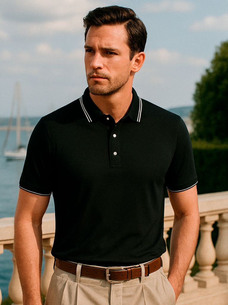 Obsidian Trim Polo – Manly Man