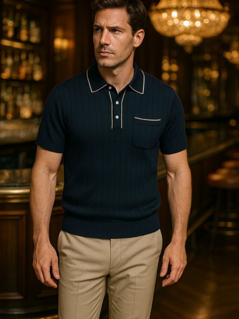 Old Money Knit Polo Shirt - Manly Man