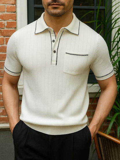 Old Money Knit Polo Shirt - Manly Man