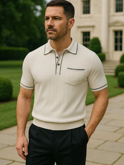 Old Money Knit Polo Shirt - Manly Man