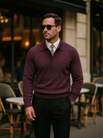 Old Money Knit Polo Sweater - Manly Man