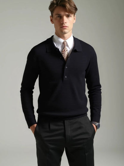 Old Money Knit Polo Sweater - Manly Man