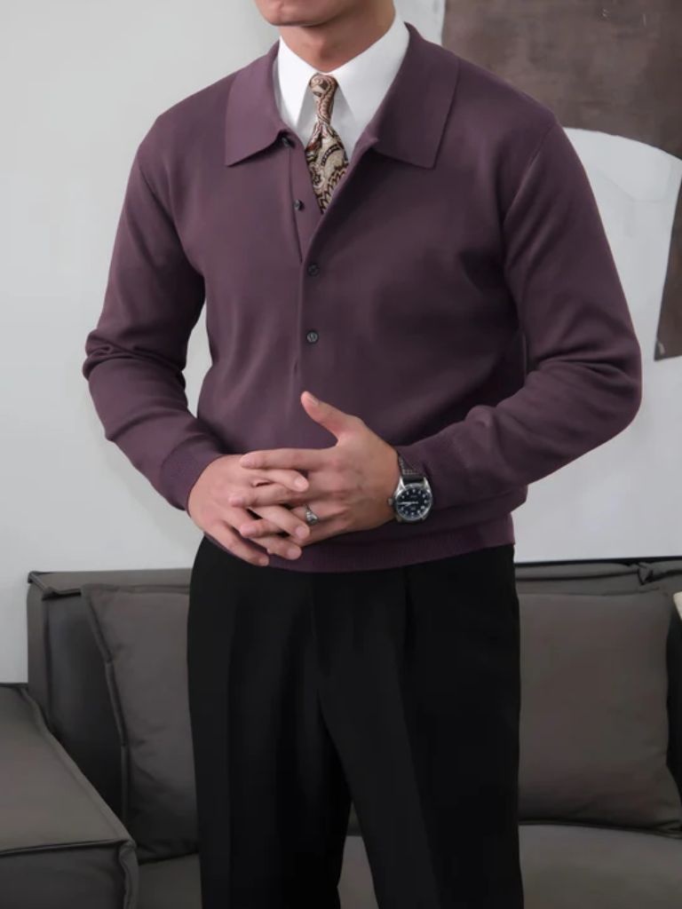 Old Money Knit Polo Sweater - Manly Man