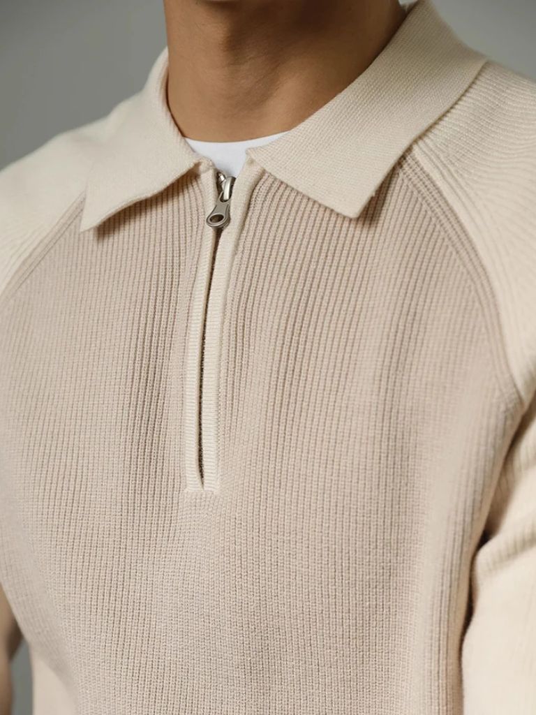 Suéter con cremallera de un cuarto de raglán - Manly Man