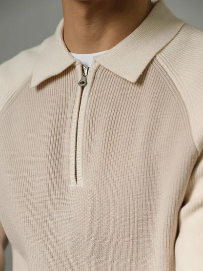 Suéter con cremallera de un cuarto de raglán - Manly Man