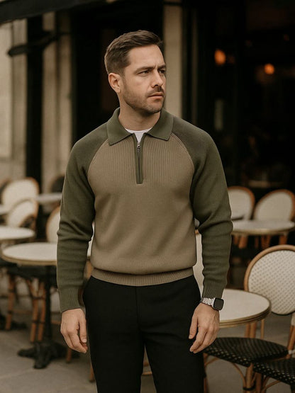 Suéter con cremallera de un cuarto de raglán - Manly Man