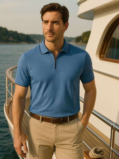 Regis Quarter Zip Polo – Manly Man