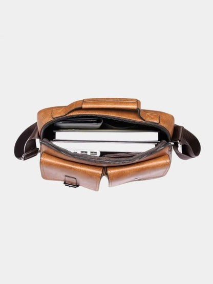 Bolso de hombro cuadrado de cuero retro - Manly Man