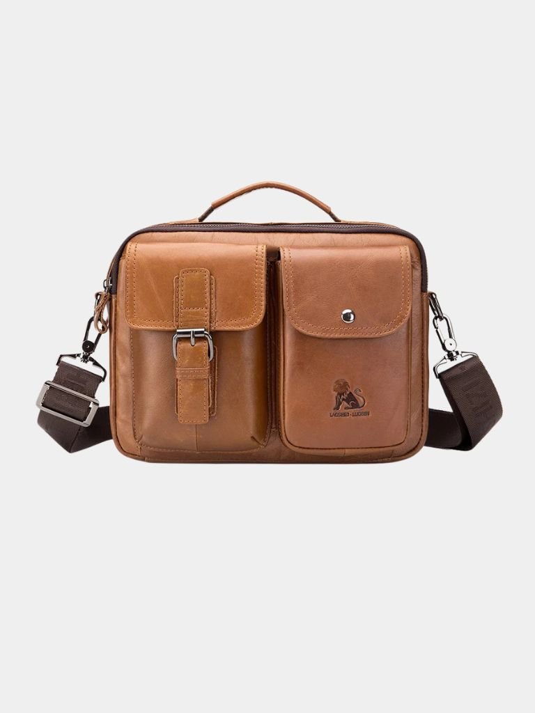 Bolso de hombro cuadrado de cuero retro - Manly Man