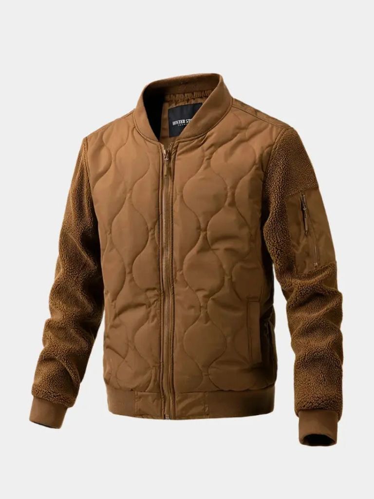 Sherpa Sleeves Padded Bomber Jacket - Manly Man