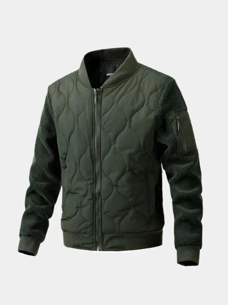 Sherpa Sleeves Padded Bomber Jacket - Manly Man