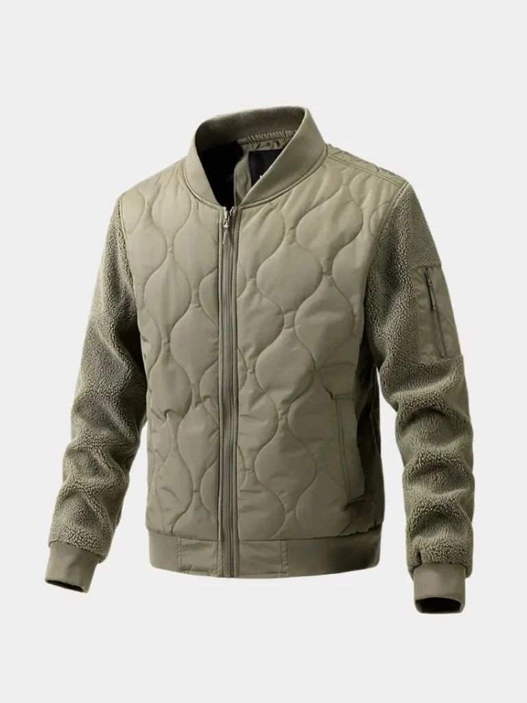 Sherpa Sleeves Padded Bomber Jacket - Manly Man