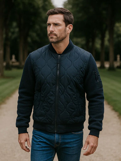 Sherpa Sleeves Padded Bomber Jacket - Manly Man