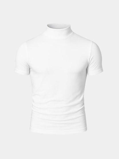 Solid Casual Turtle Neck T-Shirt - Manly Man