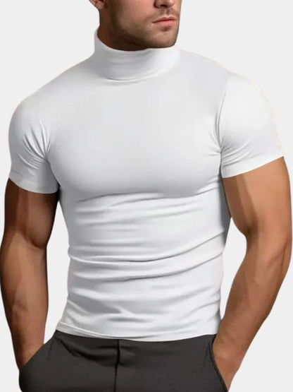Solid Casual Turtle Neck T-Shirt - Manly Man