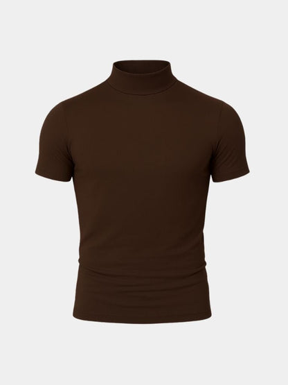 Solid Casual Turtle Neck T-Shirt - Manly Man