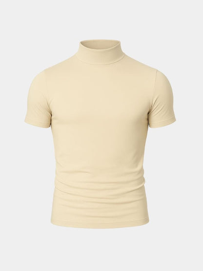 Solid Casual Turtle Neck T-Shirt - Manly Man