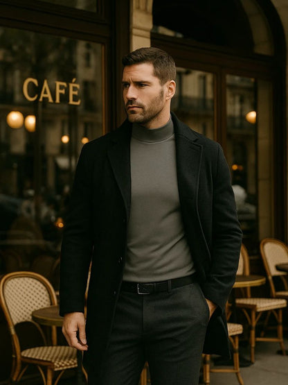 Solid Casual Turtle Neck T-Shirt - Manly Man