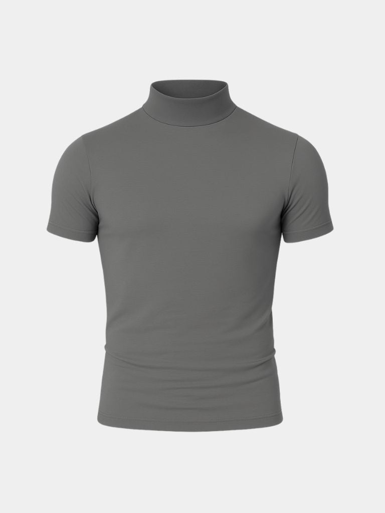Solid Casual Turtle Neck T-Shirt - Manly Man