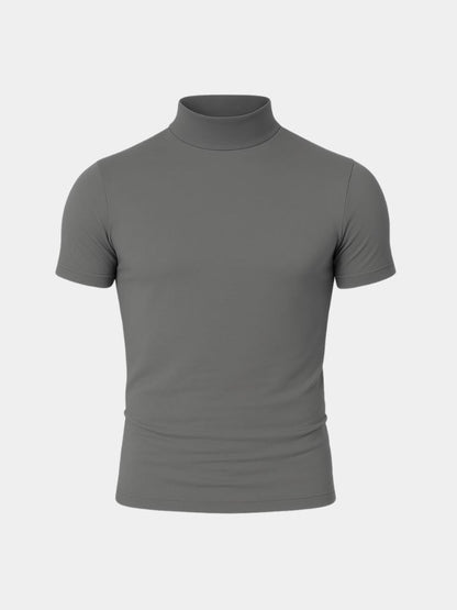 Solid Casual Turtle Neck T-Shirt - Manly Man