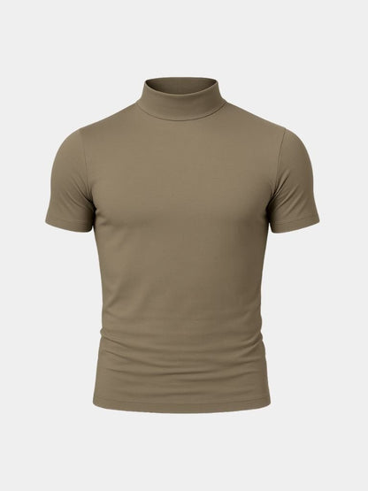 Solid Casual Turtle Neck T-Shirt - Manly Man