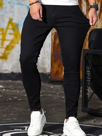 Stretchy Skinny Denim Jeans Trousers - Manly Man