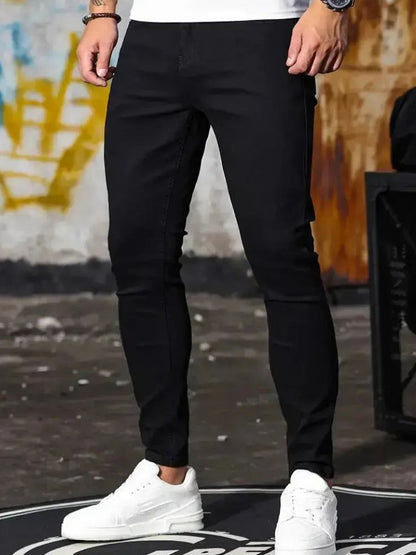 Stretchy Skinny Denim Jeans Trousers - Manly Man