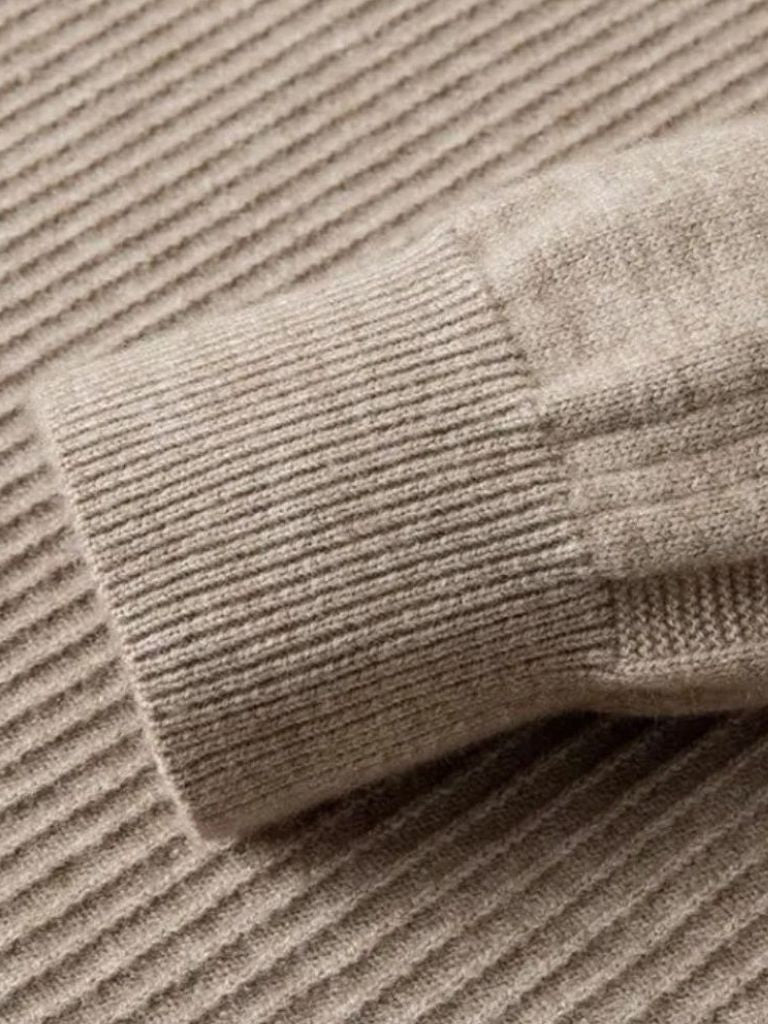 Suéter de lana con cremallera de un cuarto a rayas - Manly Man