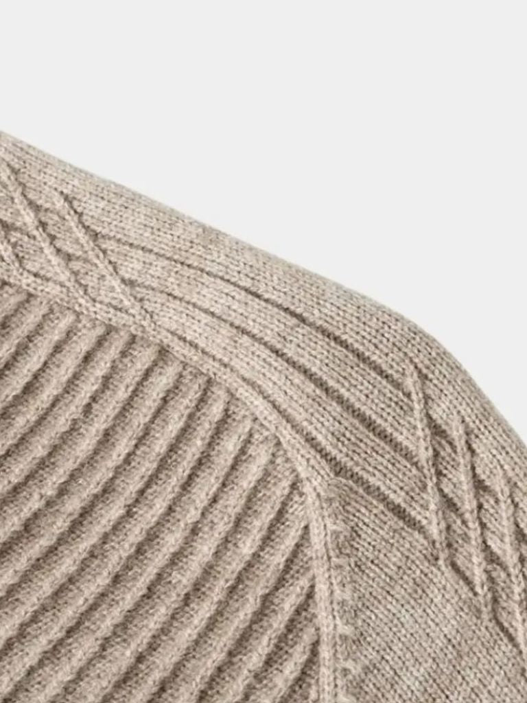 Suéter de lana con cremallera de un cuarto a rayas - Manly Man