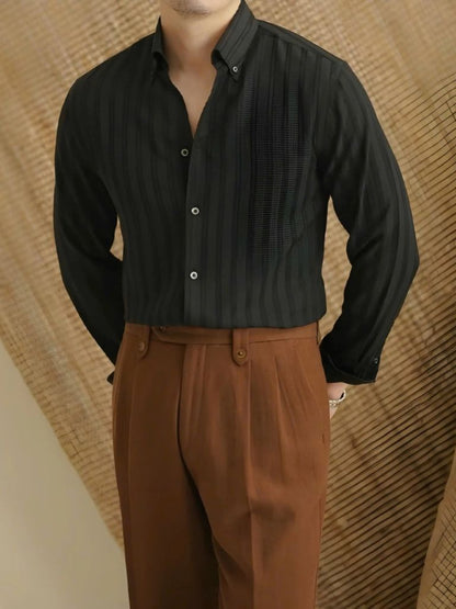 Striped Button Down Seersucker Shirt - Manly Man