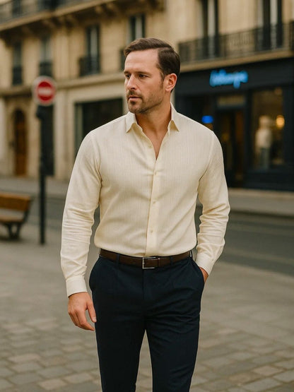 Striped Button Down Seersucker Shirt - Manly Man