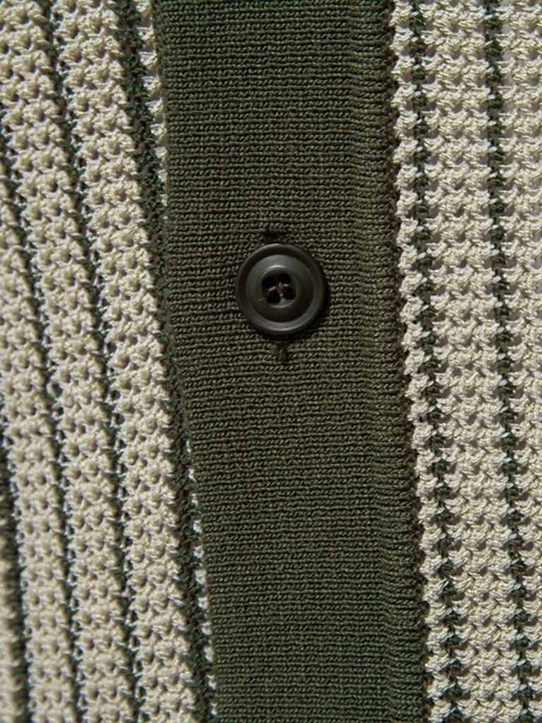 Striped Knit Polo Shirt - Manly Man