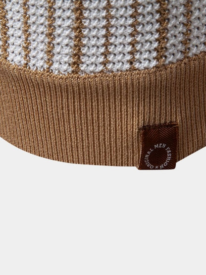 Striped Knit Polo Shirt - Manly Man