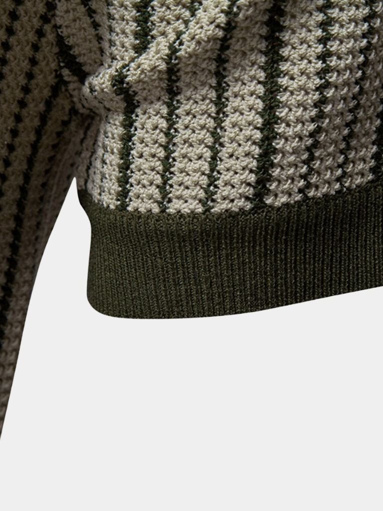 Striped Knit Polo Shirt - Manly Man