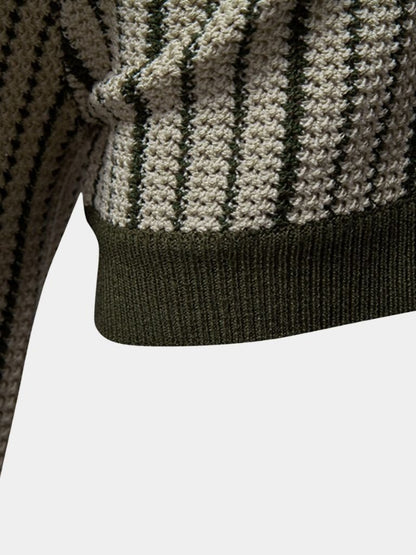 Striped Knit Polo Shirt - Manly Man