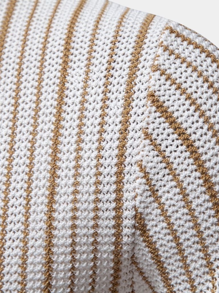 Striped Knit Polo Shirt - Manly Man