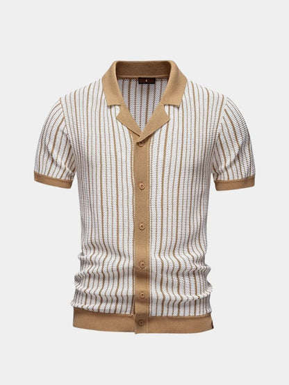 Striped Knit Polo Shirt - Manly Man