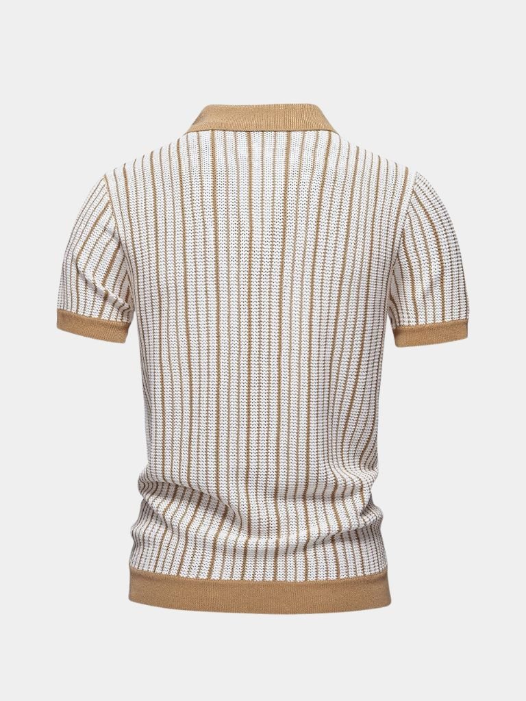 Striped Knit Polo Shirt - Manly Man