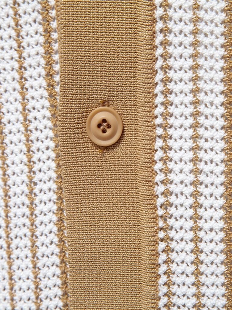 Striped Knit Polo Shirt - Manly Man