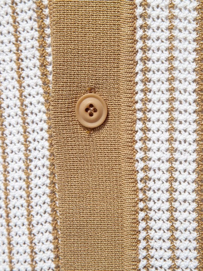 Striped Knit Polo Shirt - Manly Man