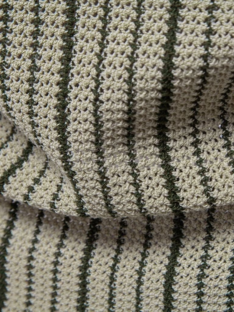 Striped Knit Polo Shirt - Manly Man