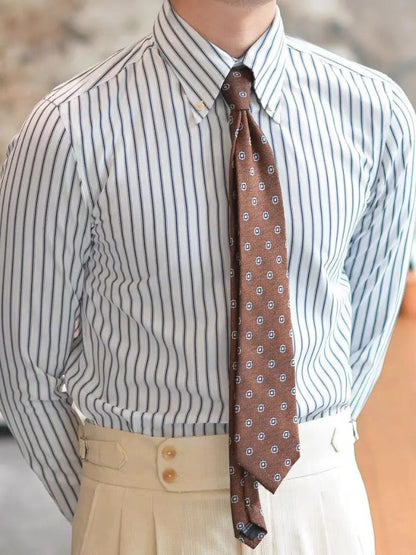 Camisa retro a rayas (azul marino) - Manly Man