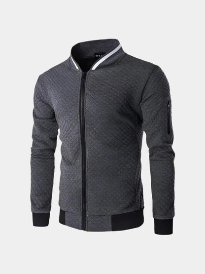 Textured Casual Bomber Jacket - Manly Man