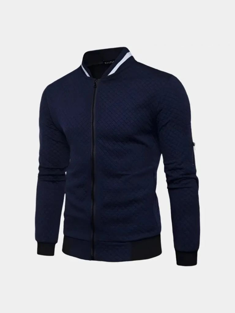 Textured Casual Bomber Jacket - Manly Man