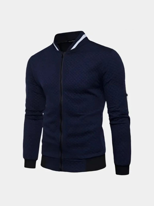 Textured Casual Bomber Jacket - Manly Man
