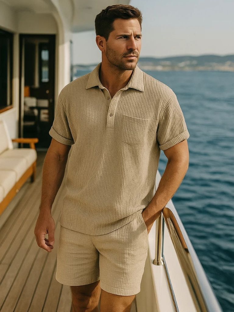 Textured Short Sleeve Shirt - Manly Man