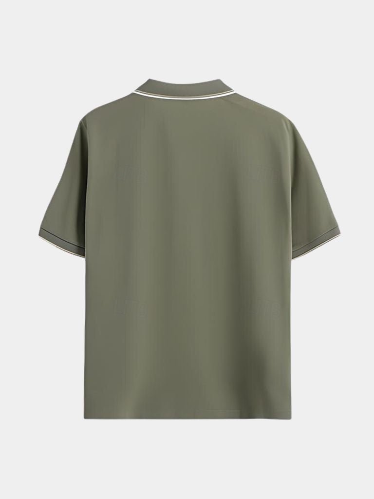 Timeless Black V-Neck Polo - Manly Man